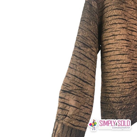 Chico's Design Women's Jacket 3/4 Sleeve Brown Button-Up Collared Lightweight 0 - Picture 4 of 6